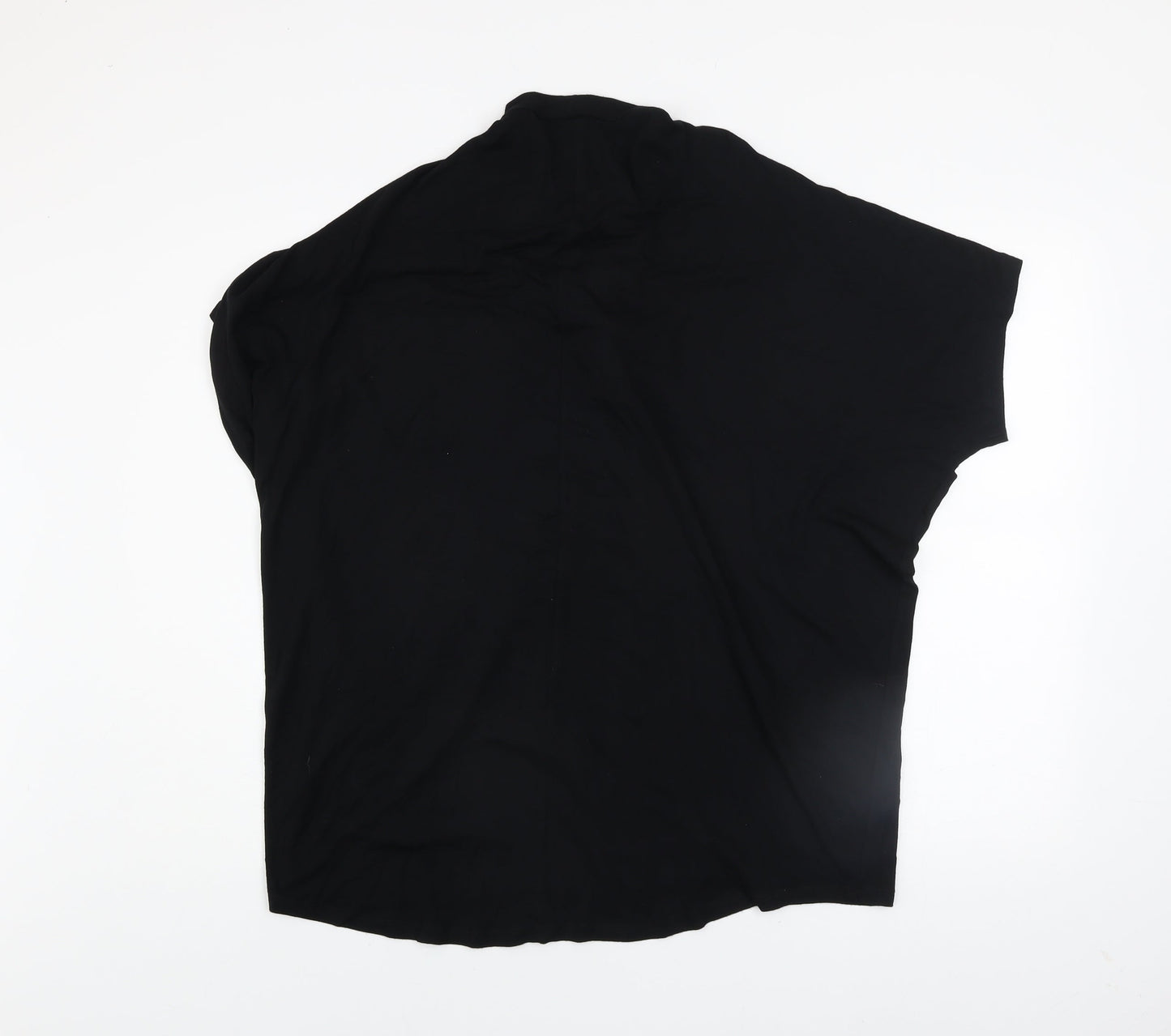 Select Womens Black Lace Up Tunic Blouse UK 14 Relaxed Fit