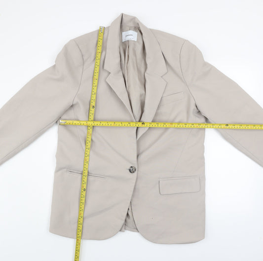 Stradivarius Unisex Beige Regular Fit Lined Blazer Size L