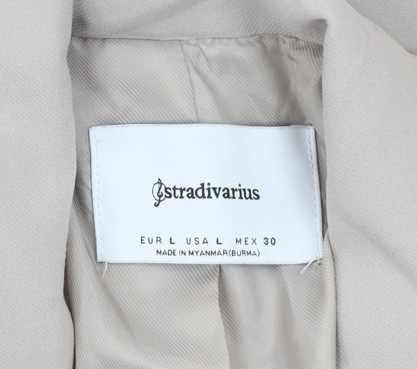 Stradivarius Unisex Beige Regular Fit Lined Blazer Size L