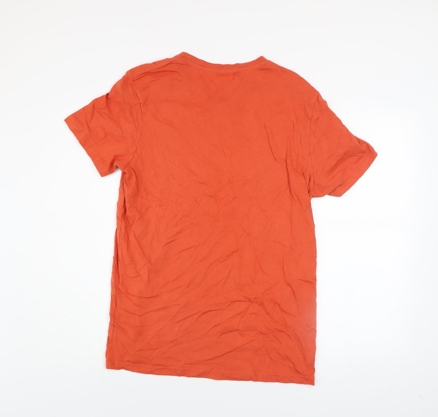 Mens UK Size L JACK & JONES Orange  Cotton T-Shirt