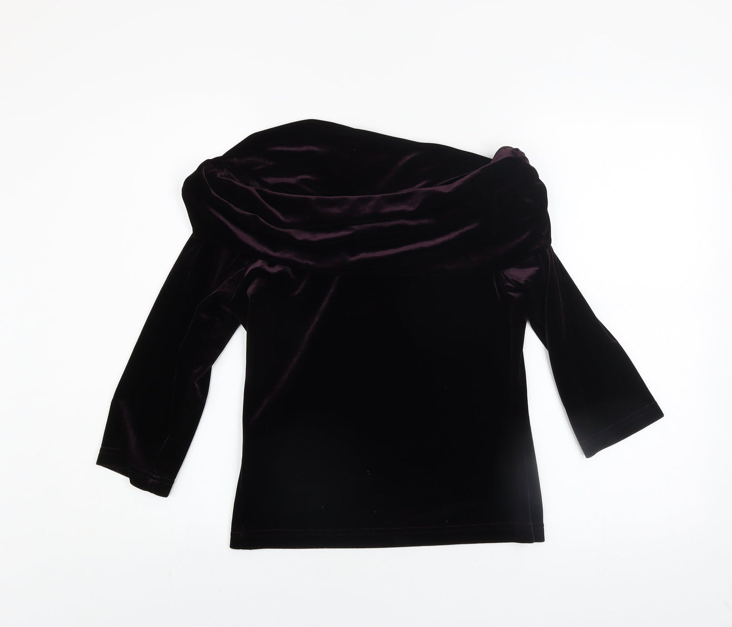 My Michelle Women’s Purple Velvet Off Shoulder Blouse L