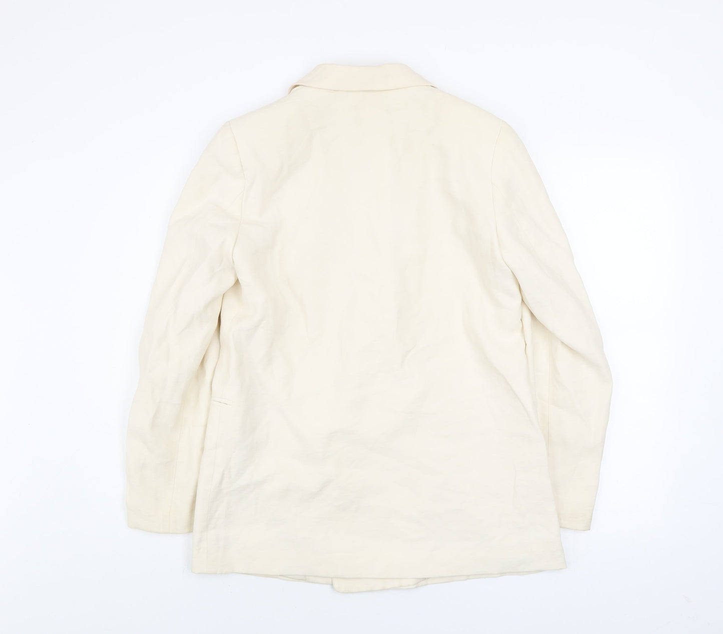 H&M Women’s Ivory Blazer Jacket Size 8 Regular Fit Lined