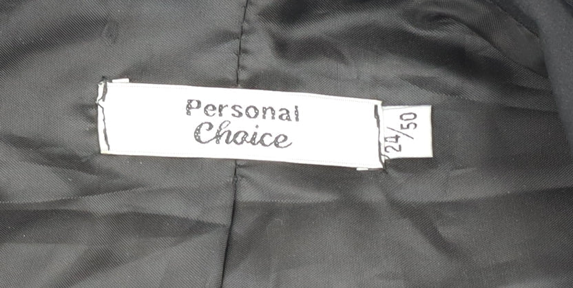 Personal Choice Womens Black Striped Plus Size 24 Relaxed Fit Blazer