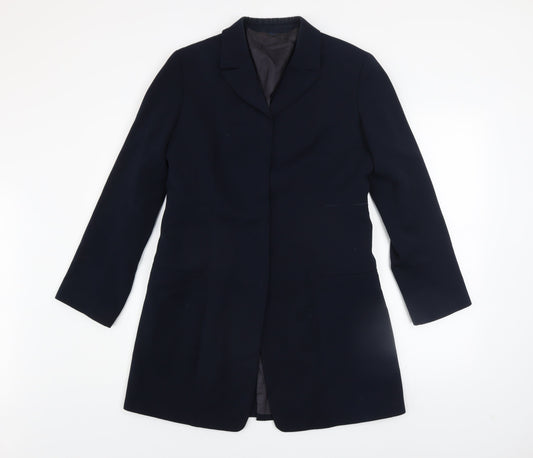 Marithe Francois Girbaud Womens Black Long Overcoat Size 16 Classic Style
