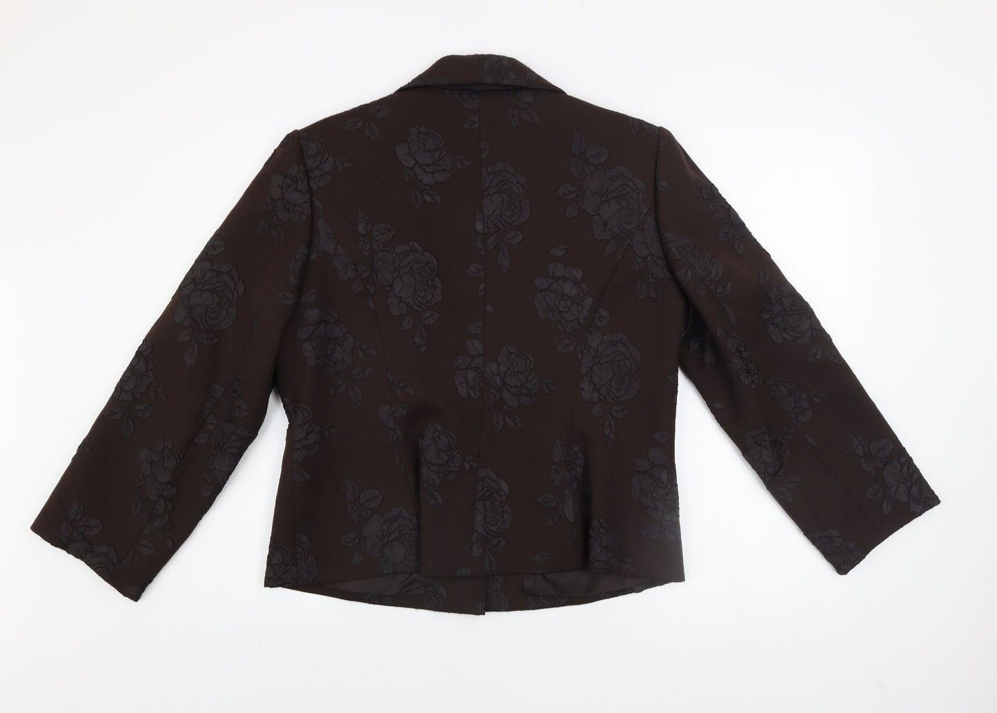 Alex & Co. Women’s Brown Floral Jacquard Blazer Size Regular
