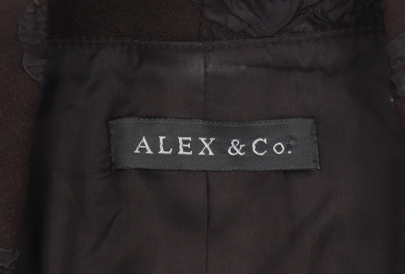 Alex & Co. Women’s Brown Floral Jacquard Blazer Size Regular