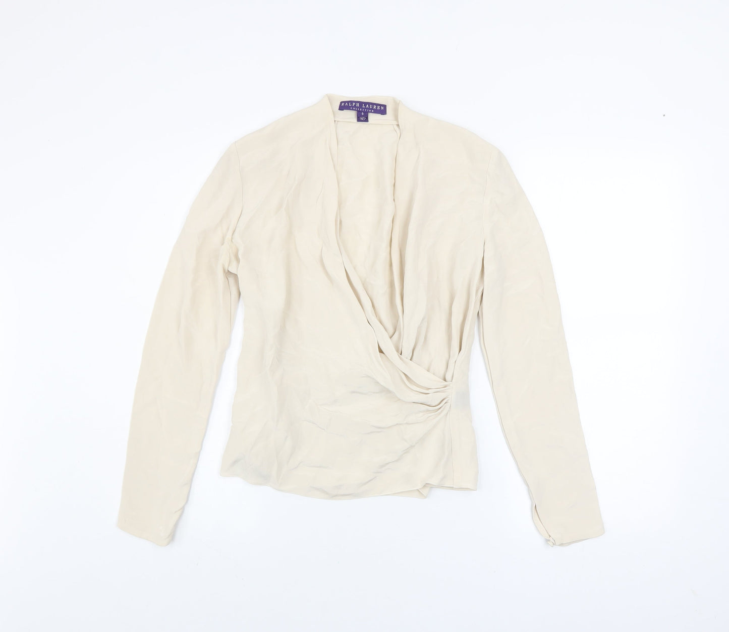 Womens UK Size 10 Ralph Lauren Beige Silk Blouse
