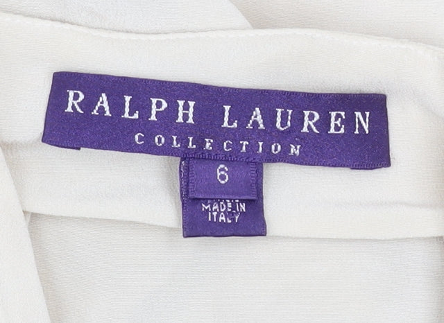 Womens UK Size 10 Ralph Lauren Beige Silk Blouse