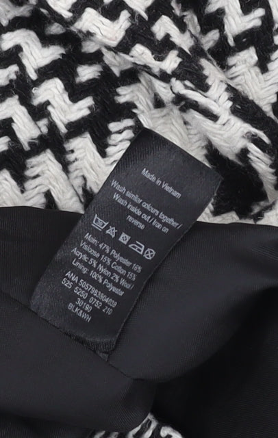 George Women’s Black & White Check Tweed Blazer UK 8 Classic Lined Jacket