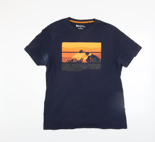Mens UK Size L Mountain Warehouse Blue  Cotton Blend T-Shirt