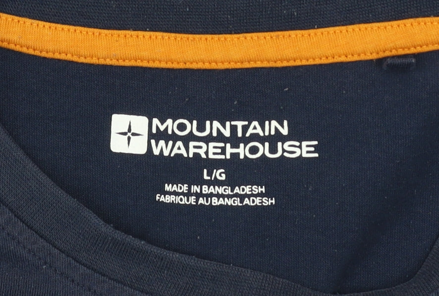Mens UK Size L Mountain Warehouse Blue  Cotton Blend T-Shirt