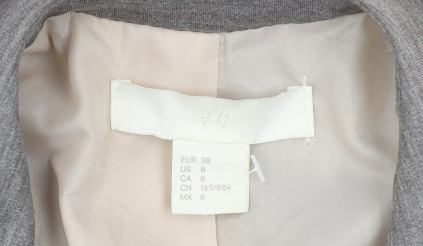 H&M Women’s Grey Slim Fit Blazer Jacket Size 10