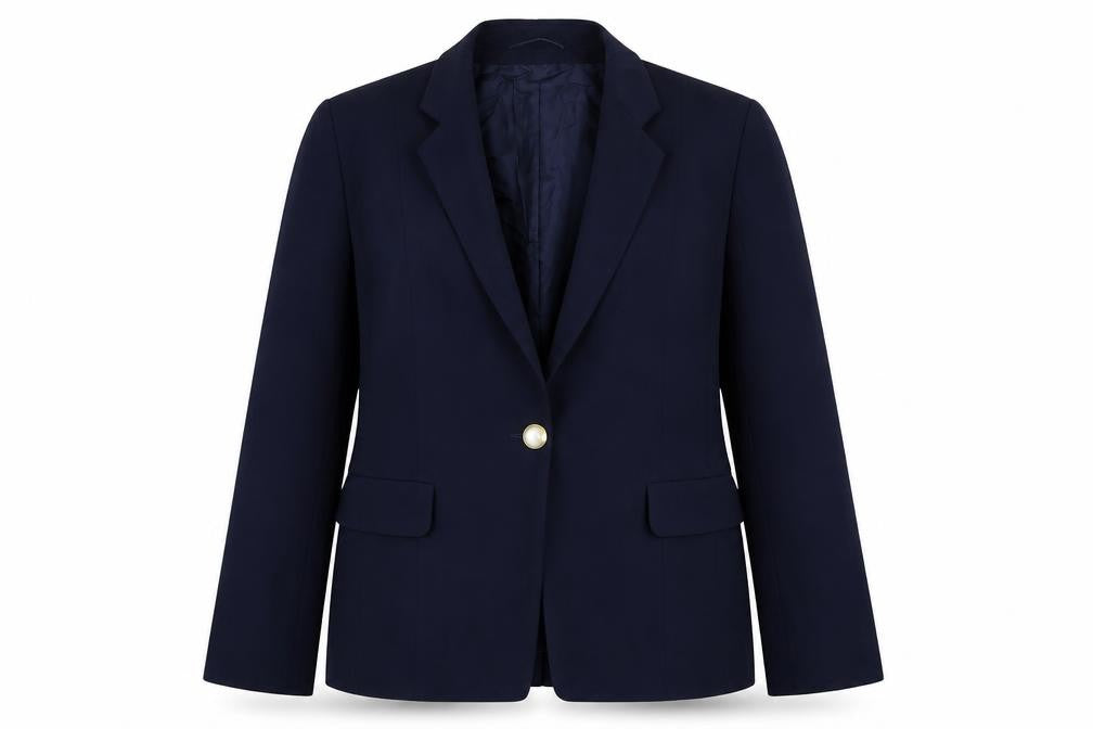 Jobis Women's Blue Wool Classic Blazer Size 10 Workwear Jacket