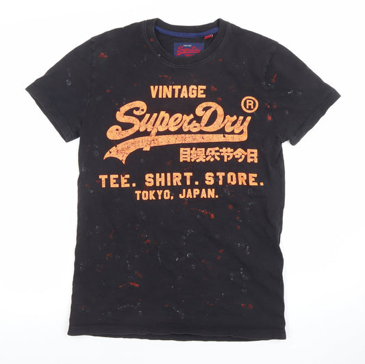 Superdry Men's Black Graphic Print Vintage T-Shirt Size M