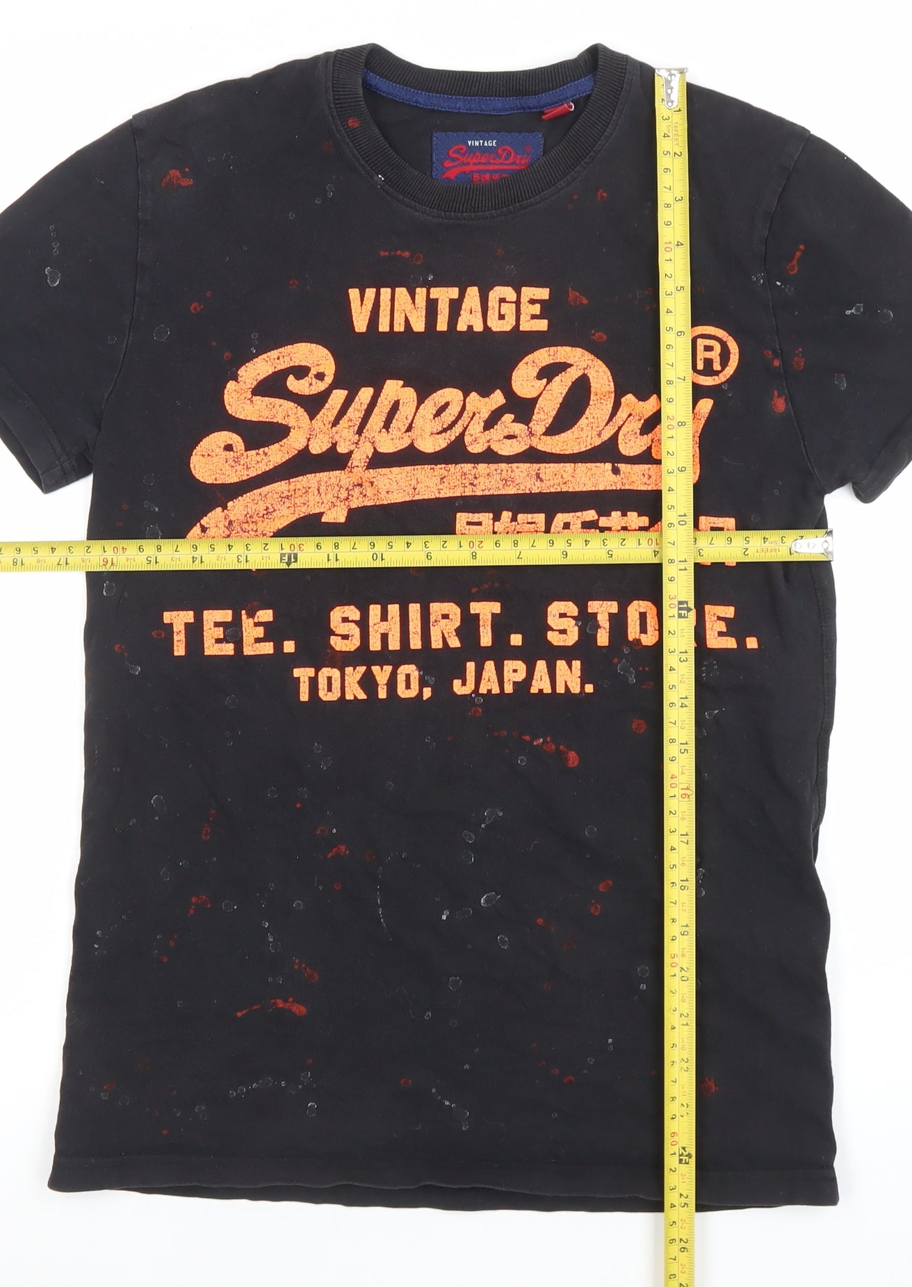 Superdry Men's Black Graphic Print Vintage T-Shirt Size M