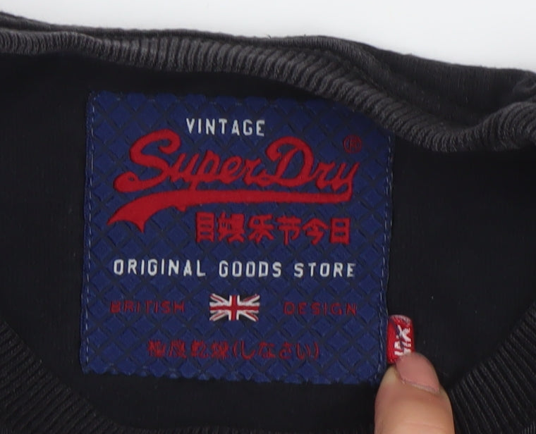 Superdry Men's Black Graphic Print Vintage T-Shirt Size M