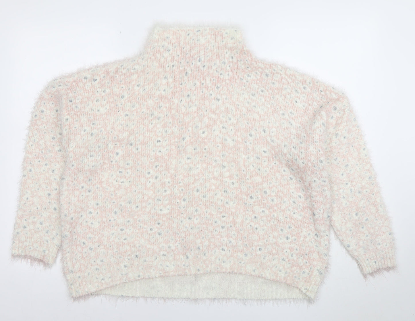 Next Women’s Pink High Neck Chunky Knit Pullover Jumper Size 20