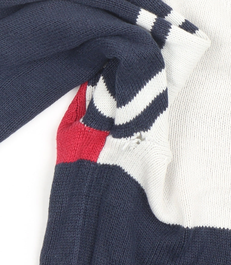 Tommy Hilfiger Boys Navy Colourblock Crew Neck Jumper XS (4-5 Years)
