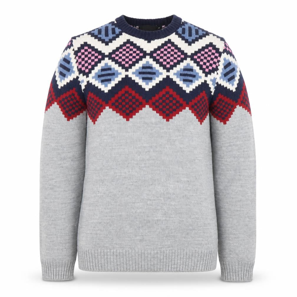 ASOS Men’s Grey Geometric Knit Jumper Size M Long Sleeve Pullover