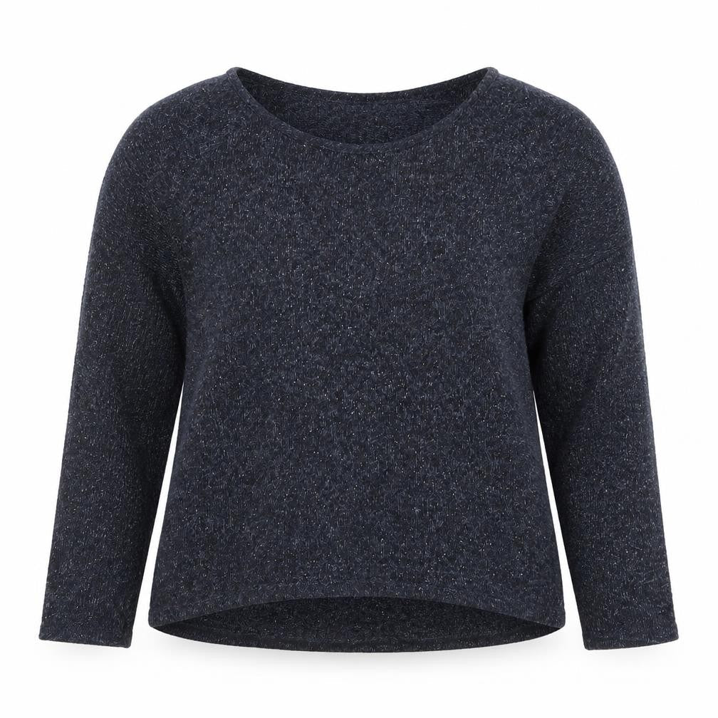 Oasis Women Blue Knit 3/4 Sleeve Pullover Jumper M