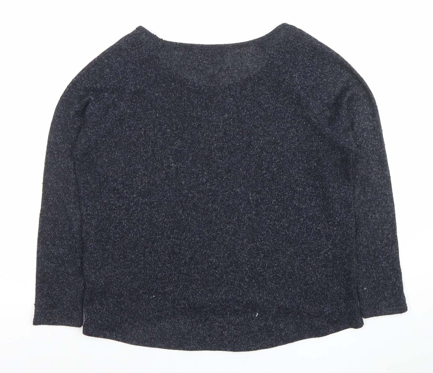 Oasis Women Blue Knit 3/4 Sleeve Pullover Jumper M
