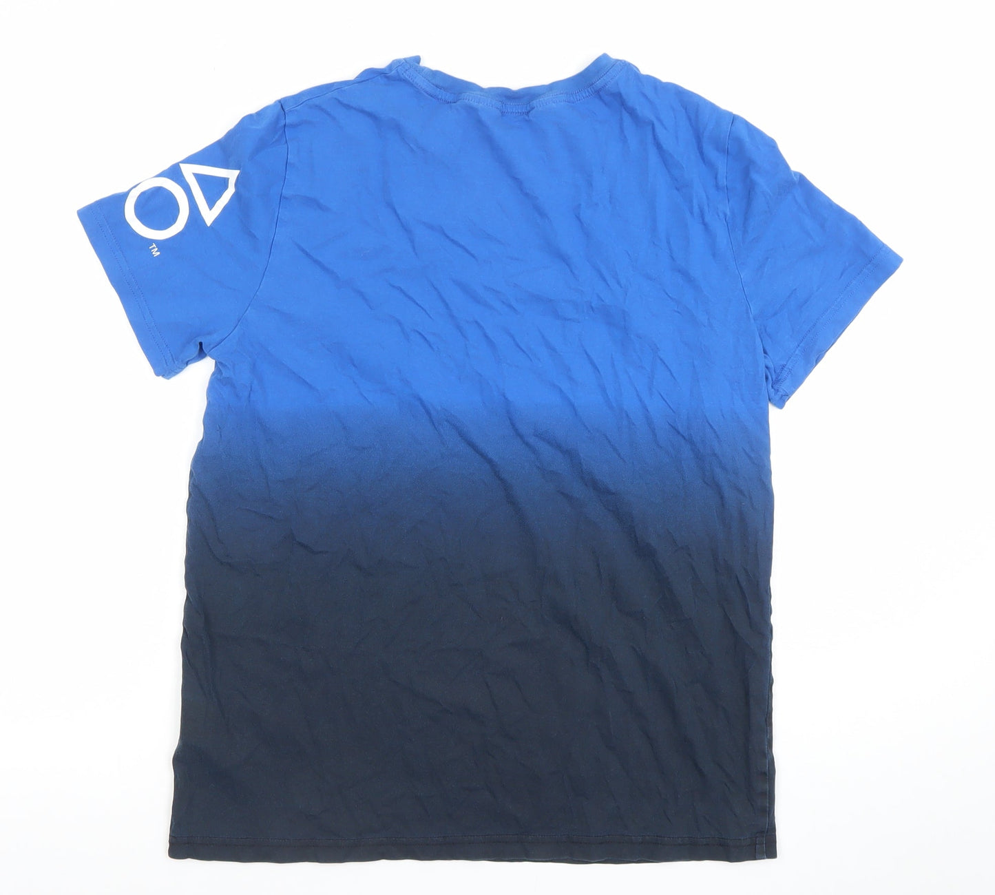 H&M Boys Blue PlayStation Logo Graphic T-Shirt 14 Years Cotton Casual