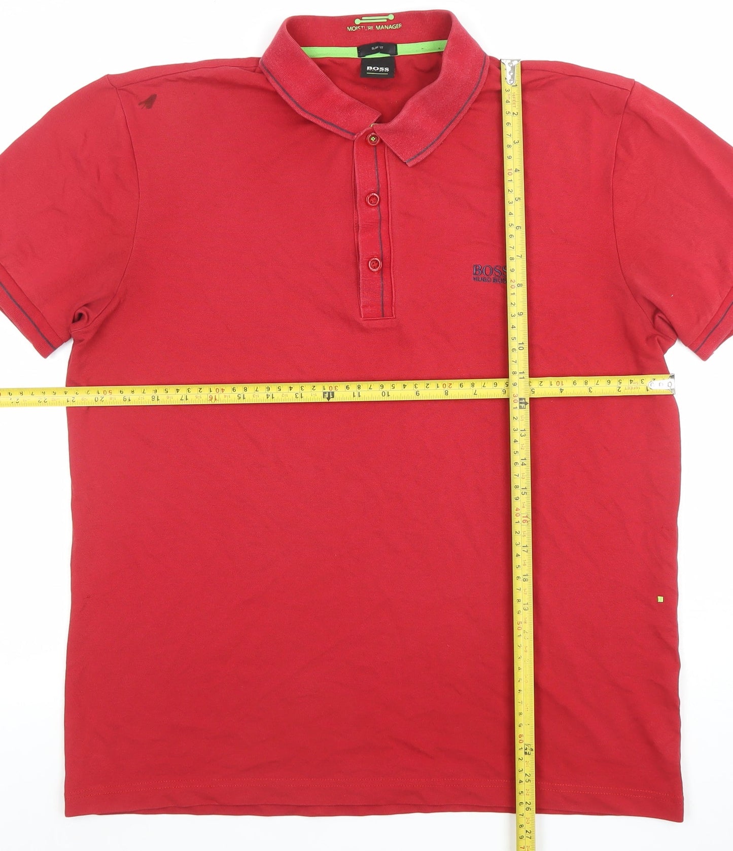 Hugo Boss Men's Red Slim Fit Cotton Polo Shirt Size L