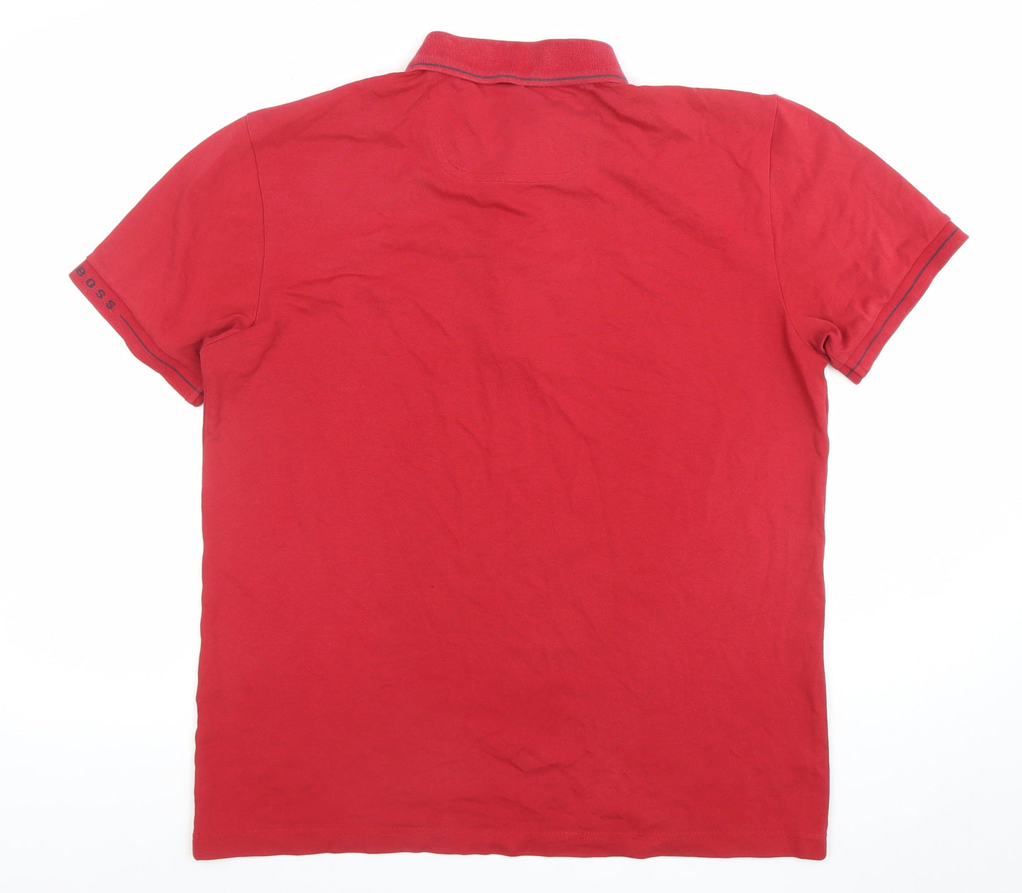 Hugo Boss Men's Red Slim Fit Cotton Polo Shirt Size L