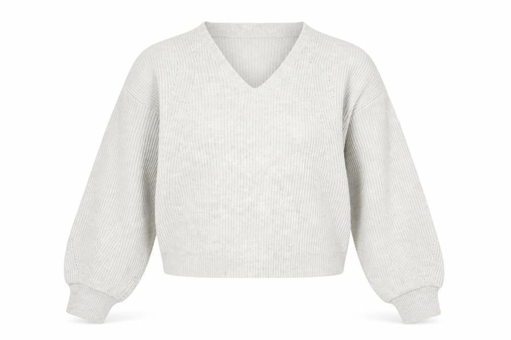 New Look Women’s Grey V-Neck Rib Knit Button Cardigan Size 12