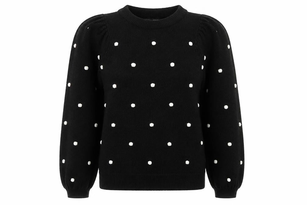 Dorothy Mens Perkins Black Polka Dot Knit Jumper Size M