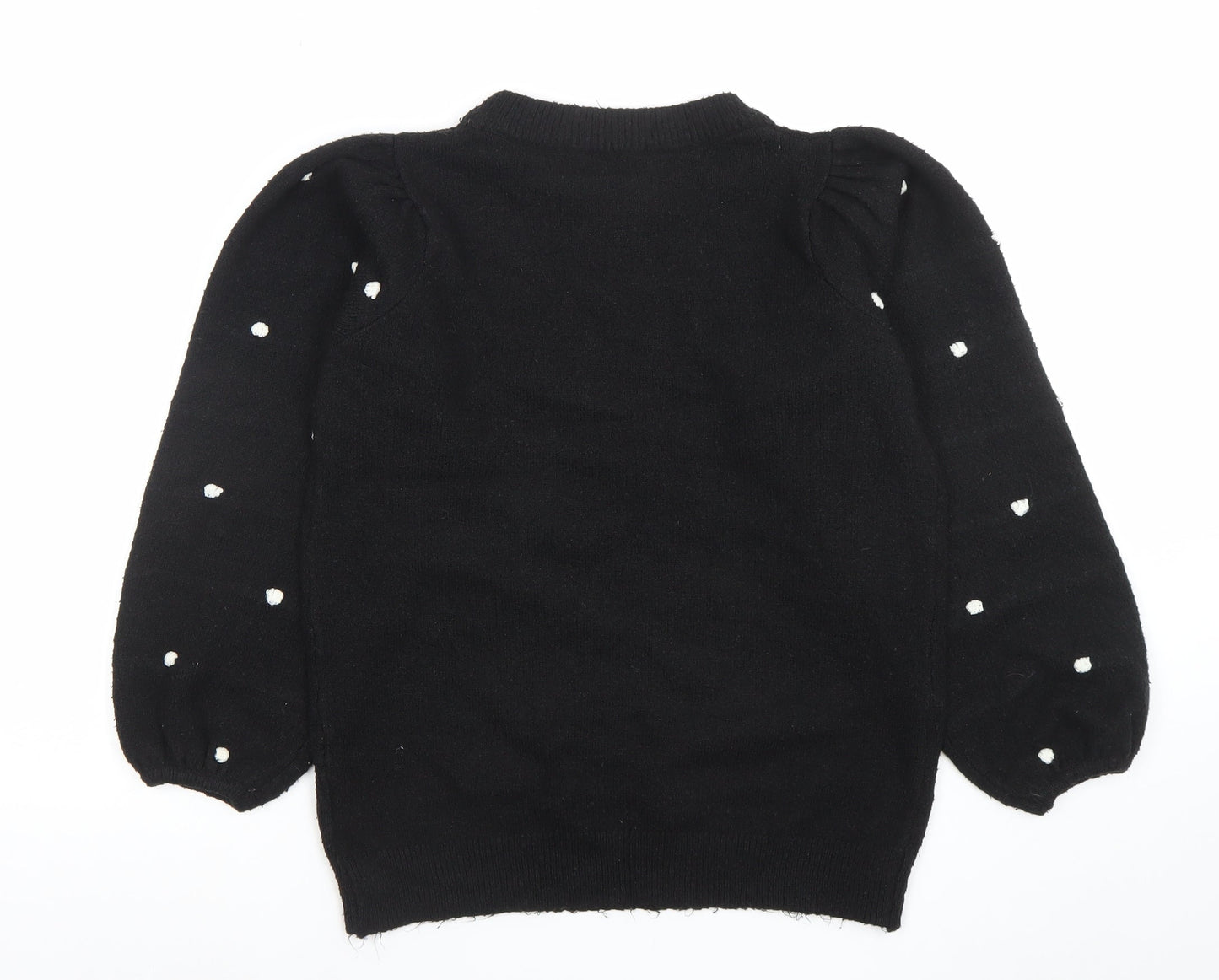 Dorothy Perkins Unisex Black Polka Dot Knit Jumper Size M