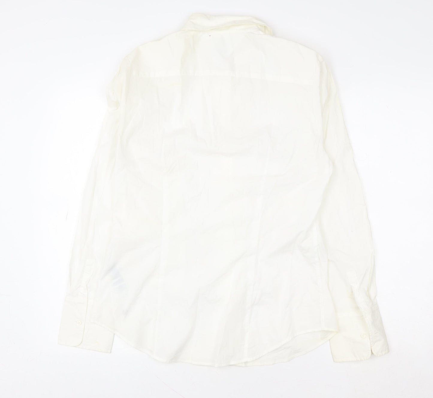 Tommy Hilfiger Women's White Cotton Stretch Button-Up Shirt Size 12