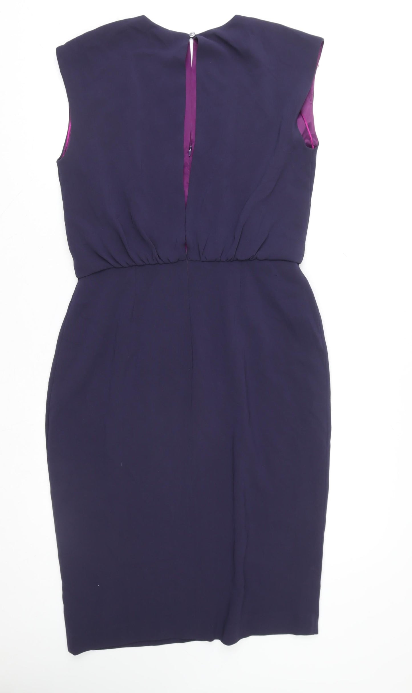 fee G Women Purple Sheath Sleeveless Knee Length Formal Dress Size 14