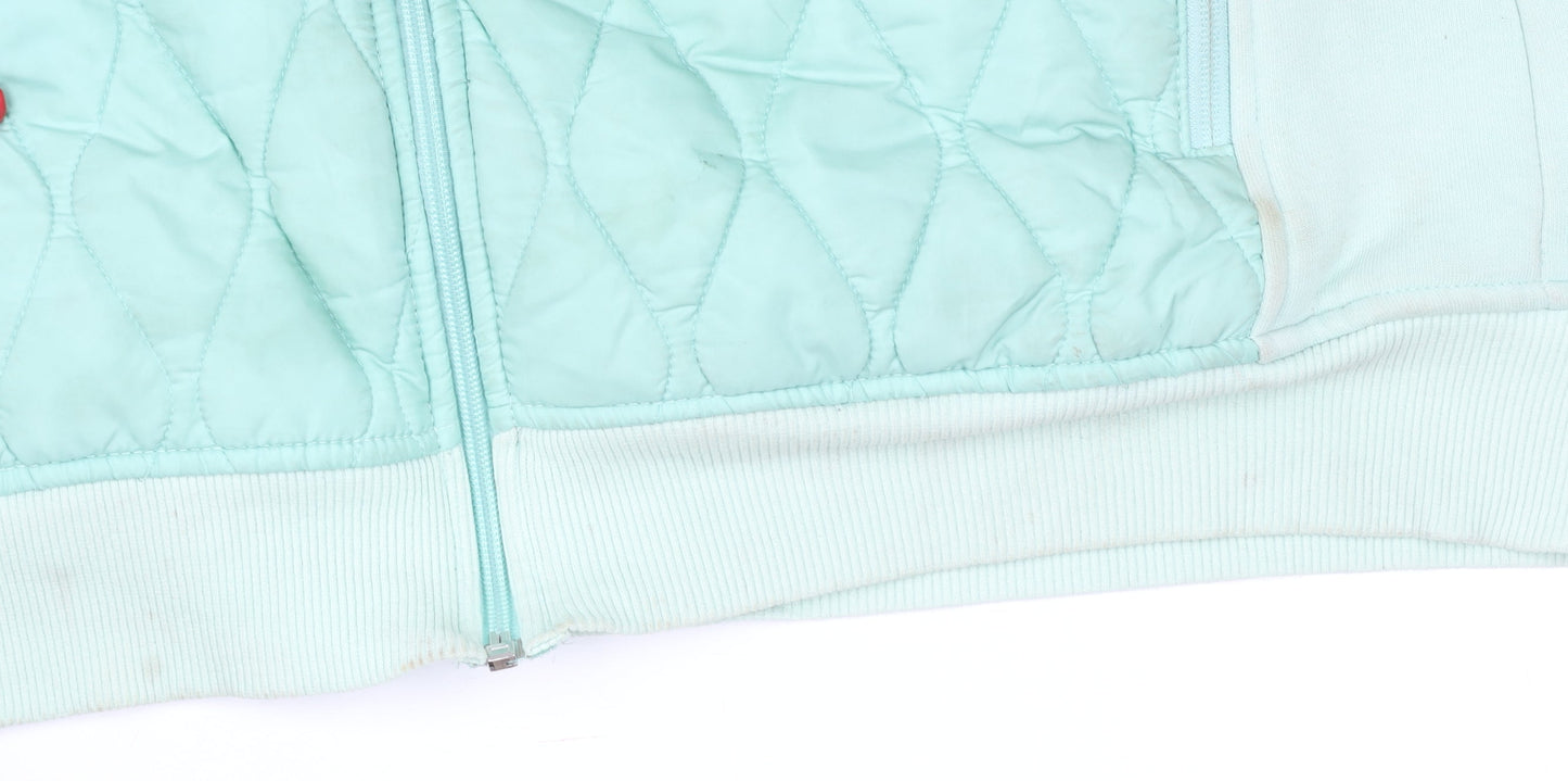 Tommy Hilfiger Womens Green 2XL Hooded Quilted Zip Jacket