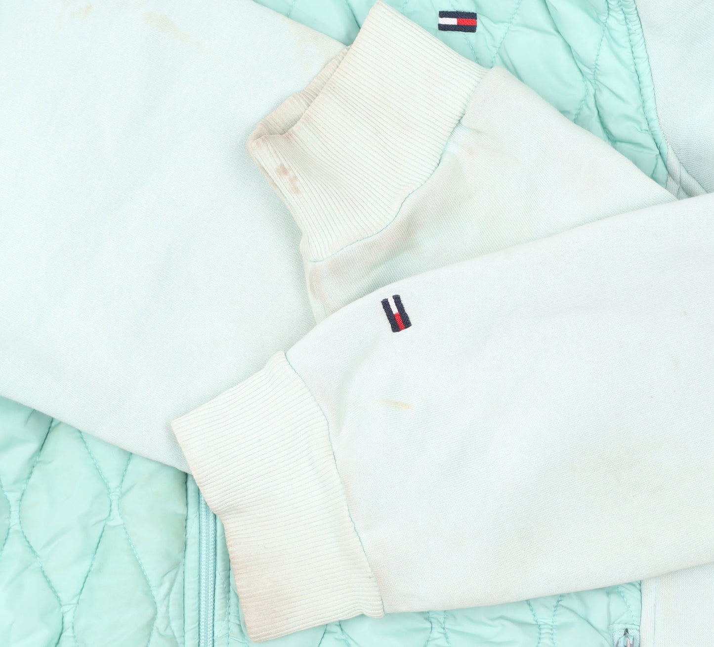 Tommy Hilfiger Womens Green 2XL Hooded Quilted Zip Jacket