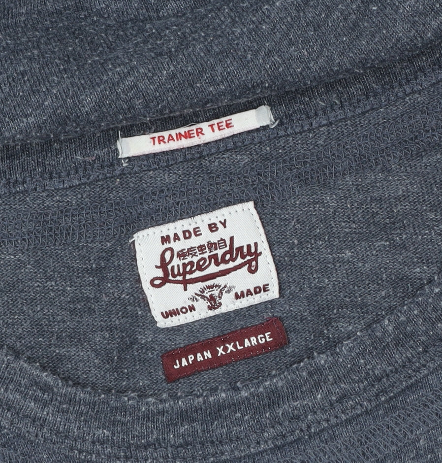 Superdry Mens Grey XL Pullover Sweatshirt Long Sleeve Graphic Logo Top