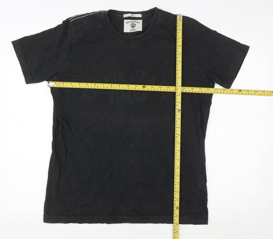 Tiger of Sweden Men's Black Cotton Crew Neck Logo T-Shirt Size L