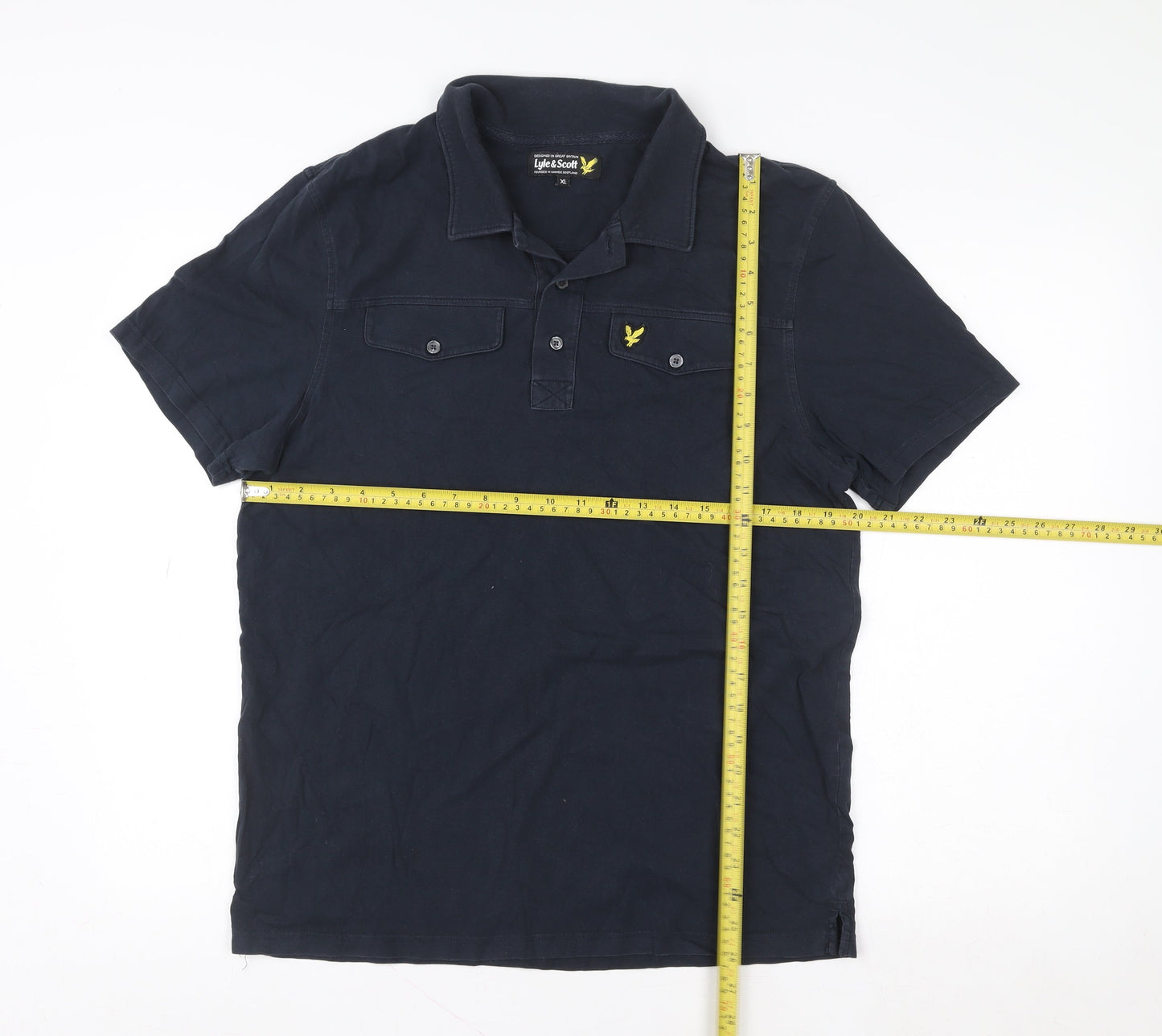 Lyle & Scott Men's Blue XL Regular Fit Cotton Polo Shirt