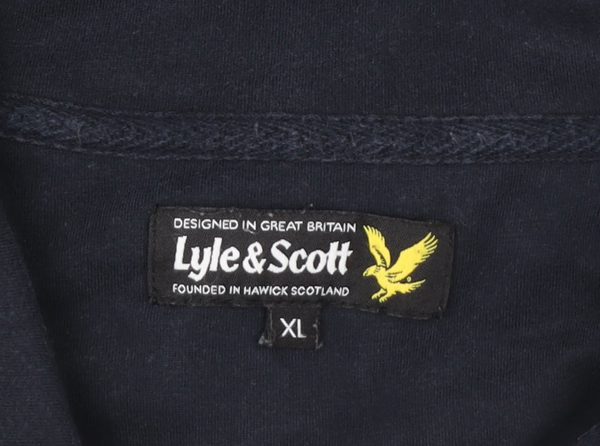 Lyle & Scott Men's Blue XL Regular Fit Cotton Polo Shirt
