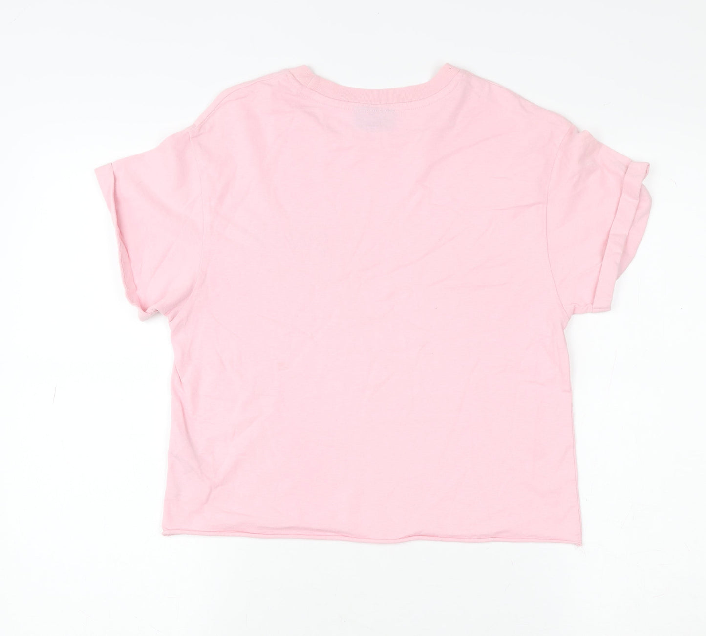 Topshop Petite Women Pink Embroidered 'Sweet' Cotton T-Shirt UK 4