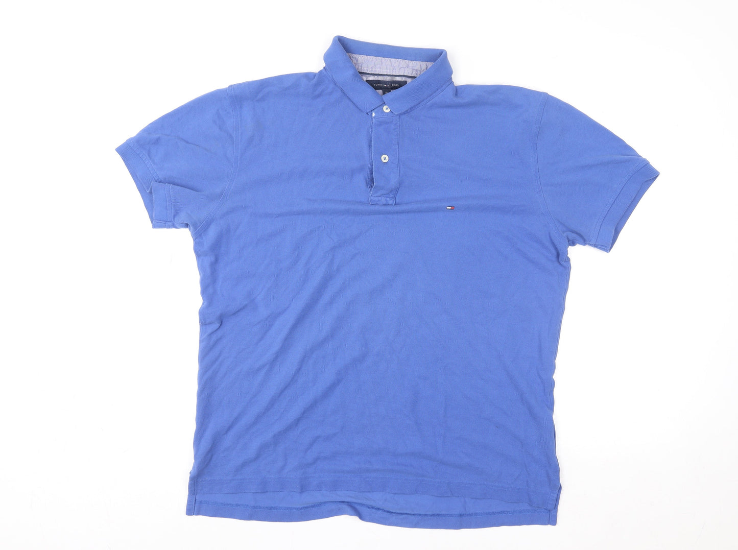 Tommy Hilfiger Men's Blue Cotton Polo Shirt XL Regular Fit