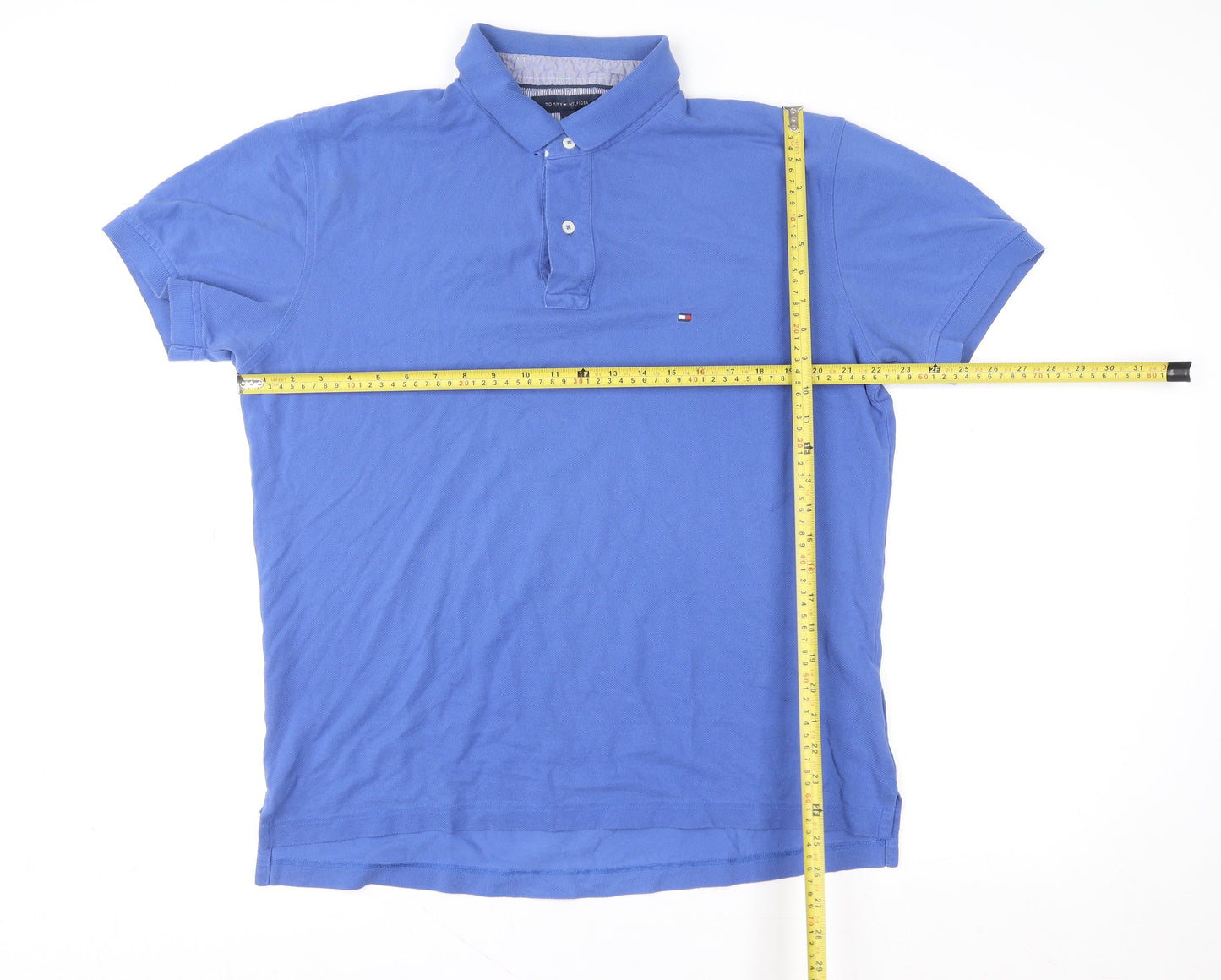 Tommy Hilfiger Men's Blue Cotton Polo Shirt XL Regular Fit