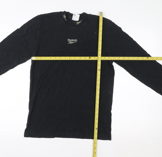 Reebok Men’s Black XS Long Sleeve Cotton Casual Top