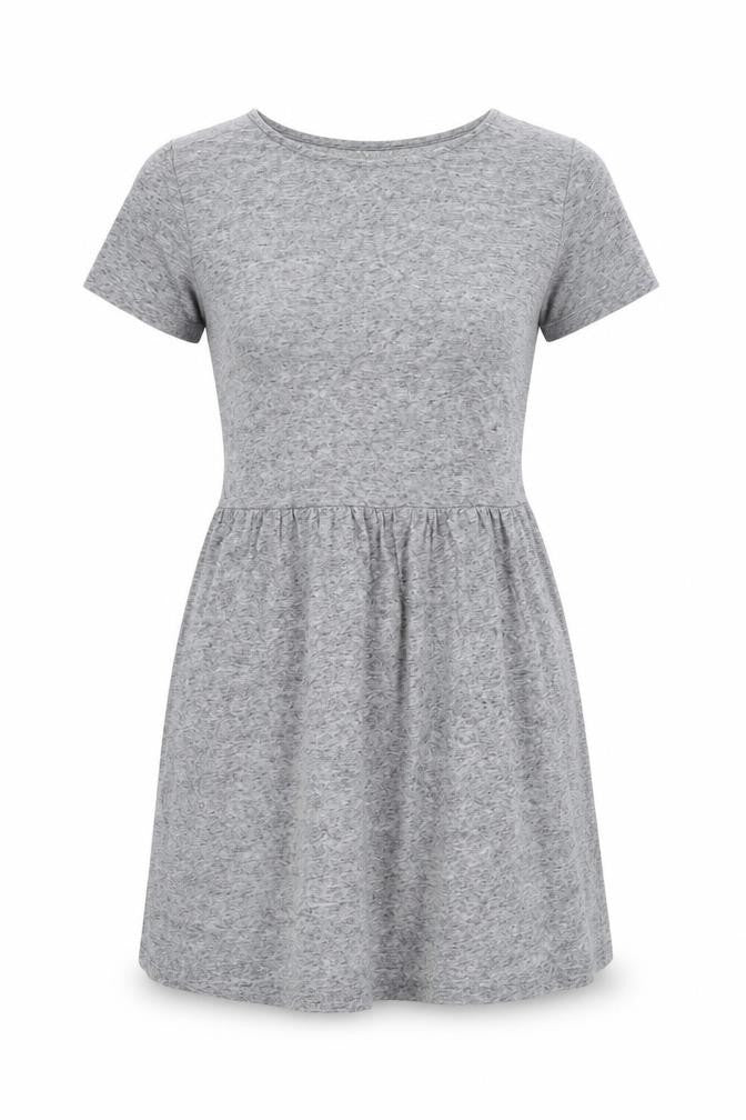 Topshop Women Grey Jersey Fit & Flare Dress Size 8