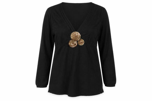 Womens UK Size 12 Boden Black Cotton Blouse