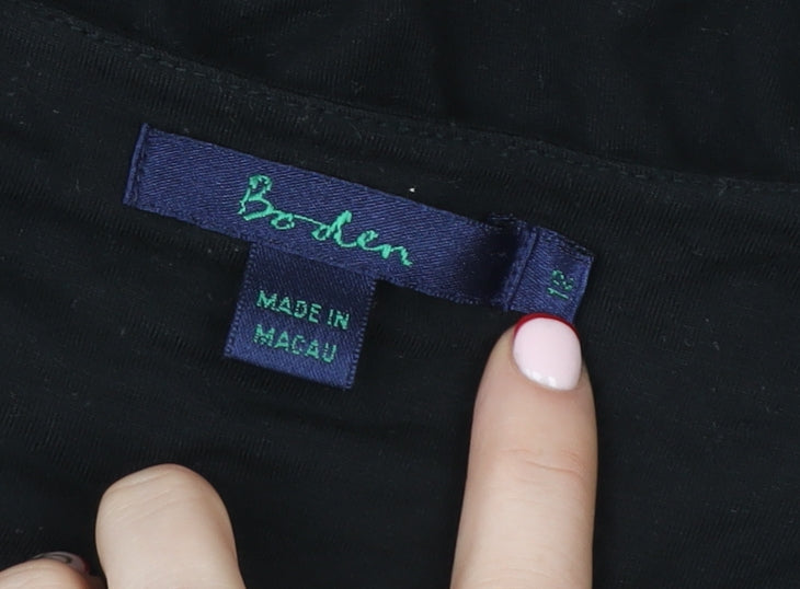Womens UK Size 12 Boden Black Cotton Blouse