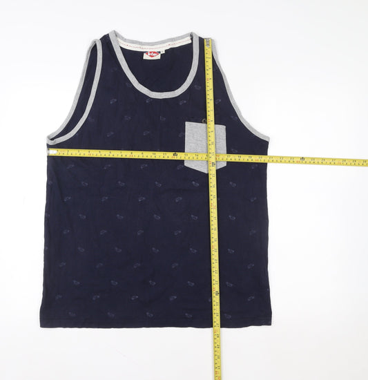 Unisex Adultss UK Size L Lee Cooper Blue Cotton Tank