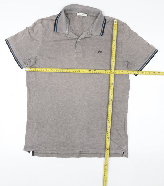 Jack & Jones Grey Men's M Premium Cotton Polo Shirt
