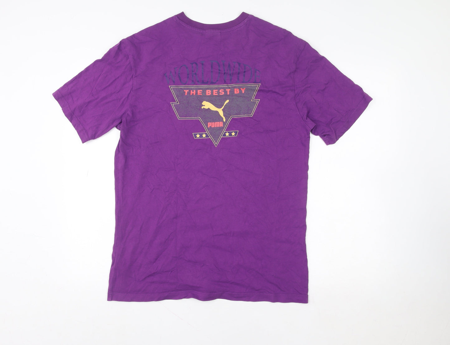 Womens UK Size S PUMA Purple Cotton T-Shirt