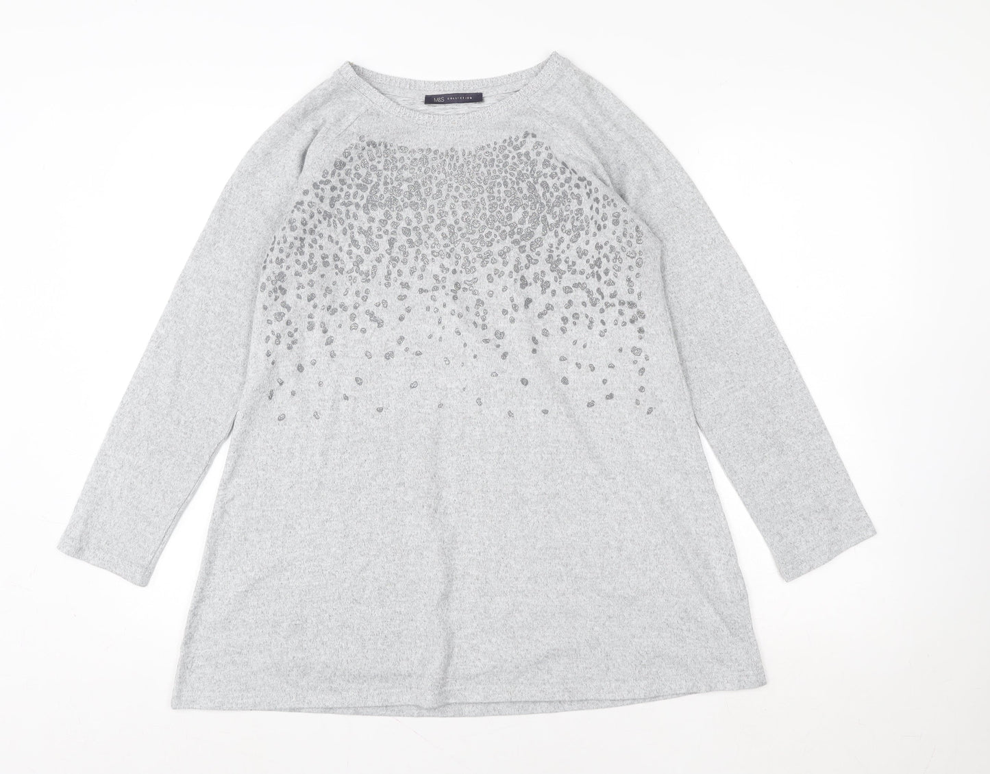 Marks and Spencer Womens Grey Sequin Embellished Pullover Sweatshirt UK 12